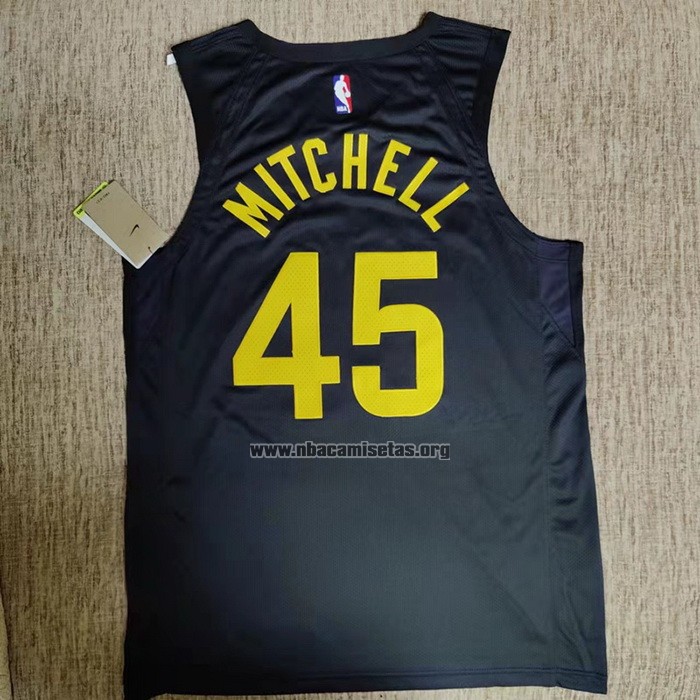 Camiseta Utah Jazz Donovan Mitchell NO 45 Statement Autentico 2022-23 Negro